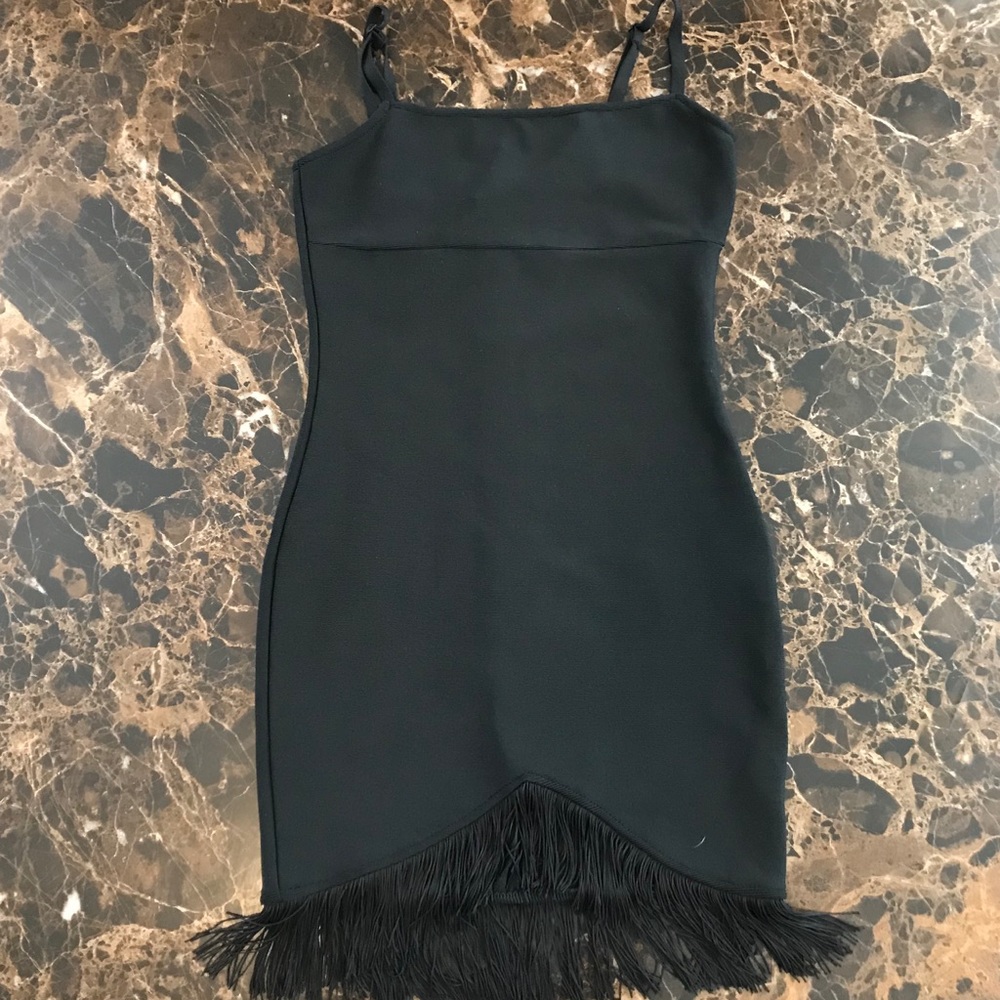 HIGH QUALITY BONDAGE TASSEL DRESS | BLACK | S